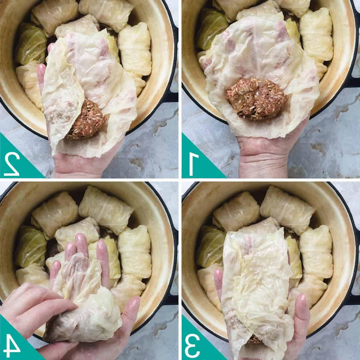 For photos showing how to roll cabbage like a burrito.